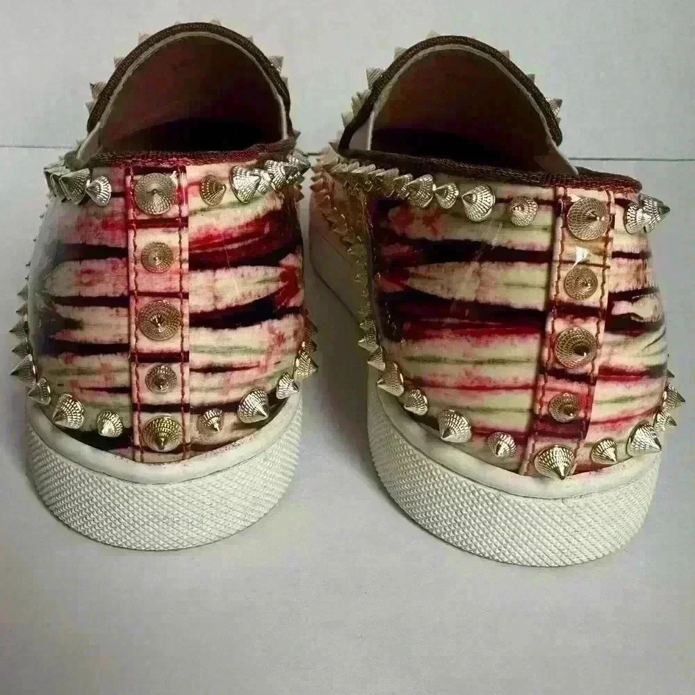 Authentic Christian Louboutin PIK Boat Flat Bazin Sneaker Spike 36.5 (US6.5)